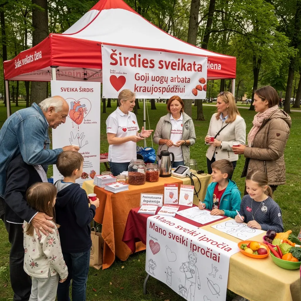 Žaliosios arbatos lapai su goji uogomis, skirti širdies ir kraujagyslių sveikatai.